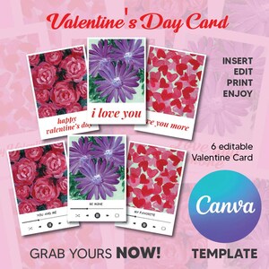 BEWERKBARE valentijnskaart, valentijnskaart voor vriend, valentijnskaart voor vriendin, valentijnskaarten canva, afdrukbare valentijnskaart