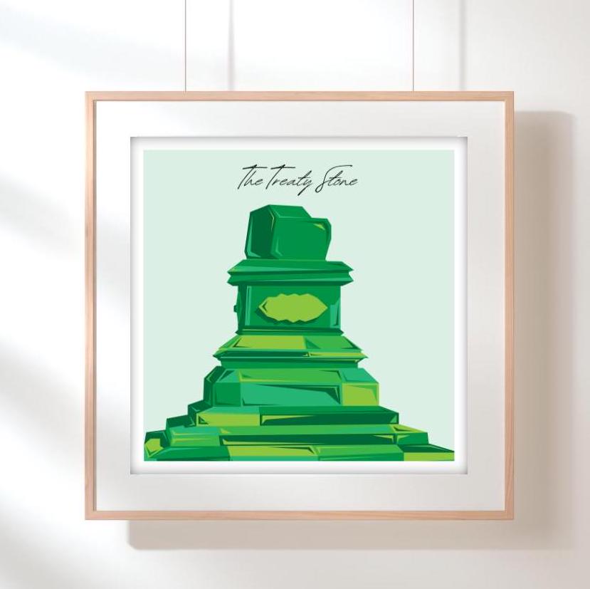 Treaty Stone Print Limerick Irish Wall Art Irish Landmark
