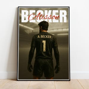 Alisson Becker Goalkeeper Poster – Liverpool FC Wall Print | Illustrated LFC Art Gift for Football Fans