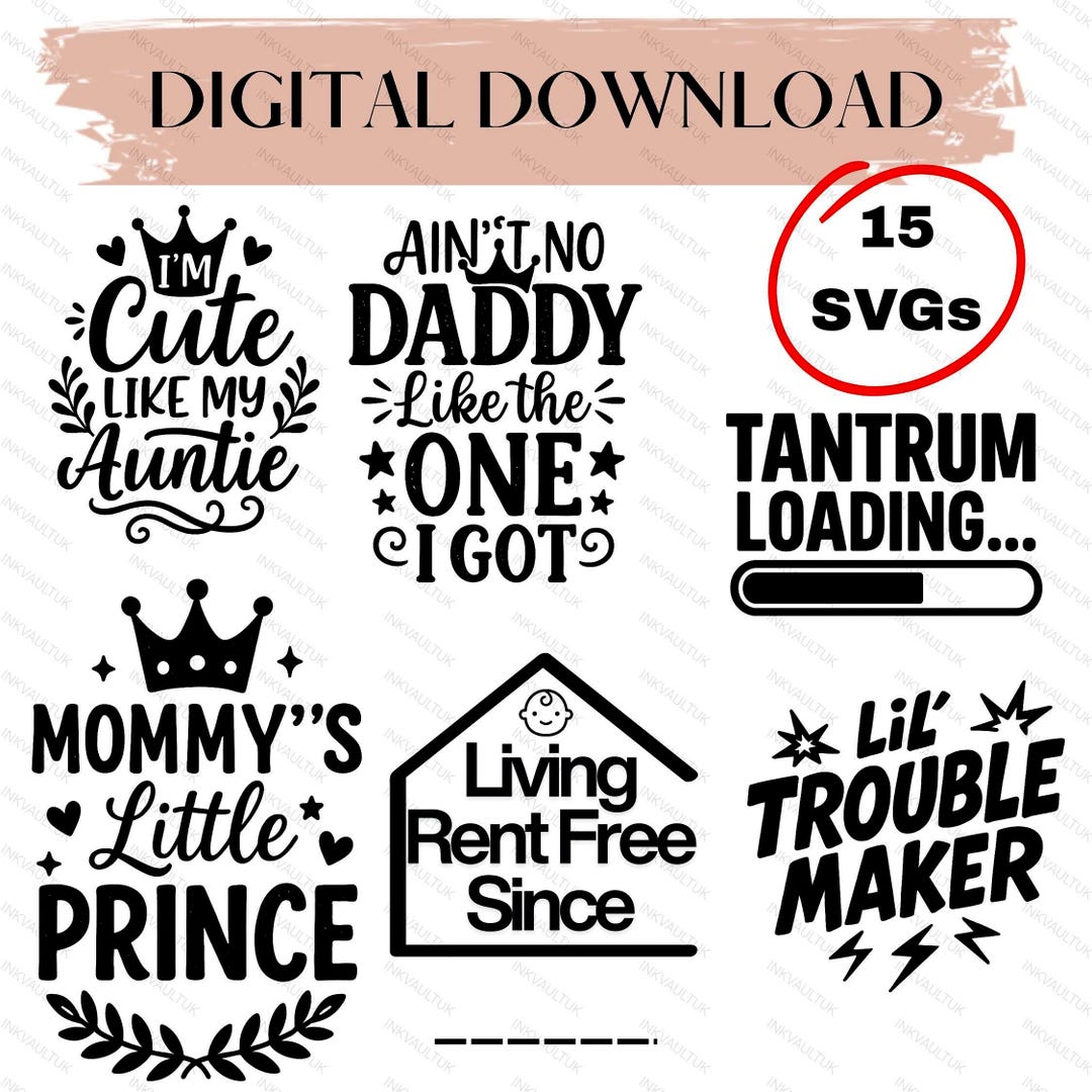 Funny Baby Onesie SVG Bundle: Cheeky Toddler Quotes (digital Download ...