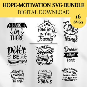 Inspirational Quotes SVG Bundle: Hope & Motivation Cut Files (Digital Download