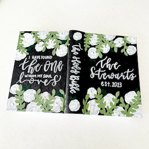 Benutzerdefinierte gemalte Hochzeitspaar Bibel Jungvermählten Bibel Geschenk Handbemalte Bibel Gemalte Journaling Bibel