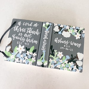 Custom Painted Wedding Bible  Christian Catholic Couple Bible  Newlyweds Bible Gift  Handpainted Bible  Painted Bible Journal