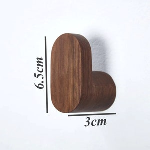 Wooden Walnut Beech Wall Hooks Wood Wall Hanger Wall Room Décor Modern Wooden Hooks Decorative Coat Hook Simple Wall Storage Towel Hook image 9