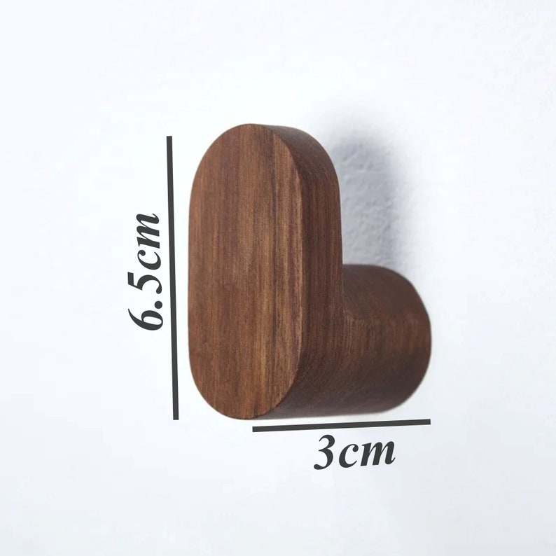 Wooden Walnut Beech Wall Hooks Wood Wall Hanger Wall Room Décor Modern Wooden Hooks Decorative Coat Hook Simple Wall Storage Towel Hook image 9