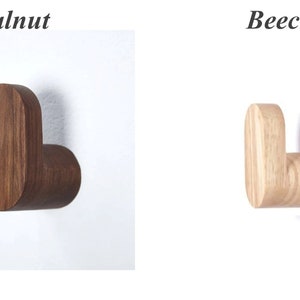 Wooden Walnut Beech Wall Hooks Wood Wall Hanger Wall Room Décor Modern Wooden Hooks Decorative Coat Hook Simple Wall Storage Towel Hook image 10