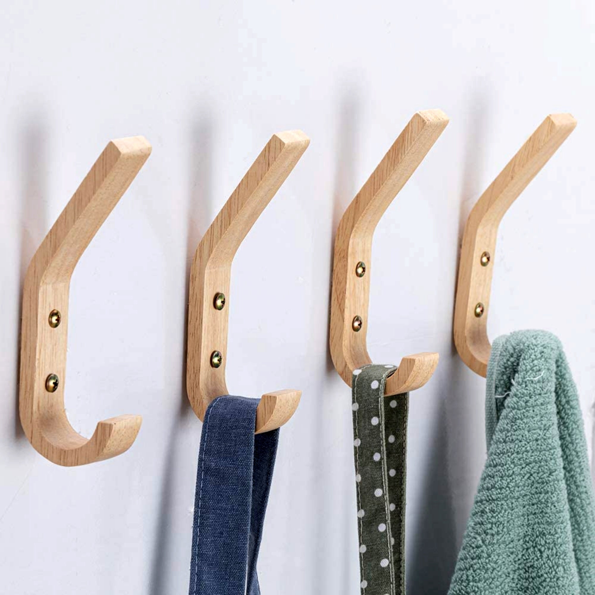 3-10pk Curved Wooden Coat Hooks Wall Hooks DIY Rack Hooks for Bags