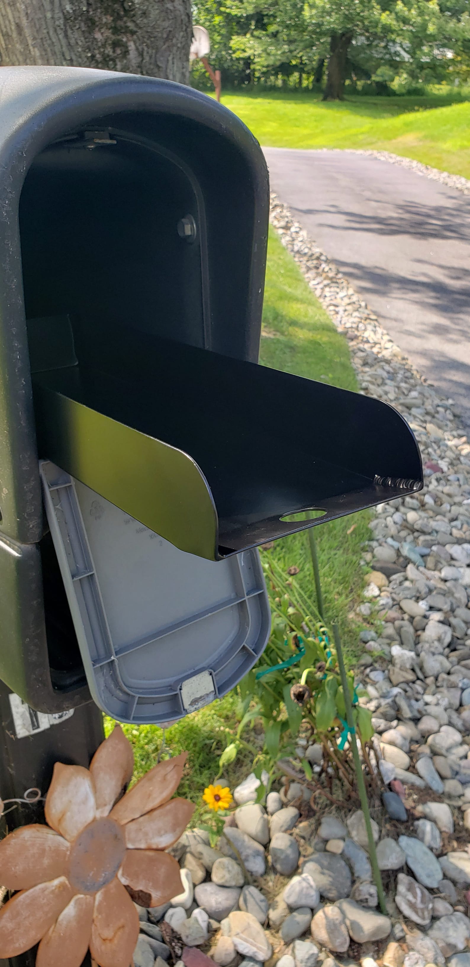 Mailbox Slide in and Out Tray With Matte Black Baked on Enamel Finish