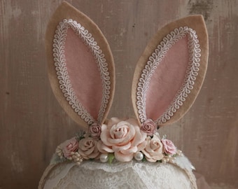 Easter headband, bunny ears headband, easter photo session, photoprops, animal ears, easter collection, baby bunny, birthday accesories