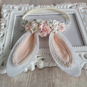 Small Easter headband, bunny ears headband, easter photo session, photo props, animal ears, easter collection, baby bunny,