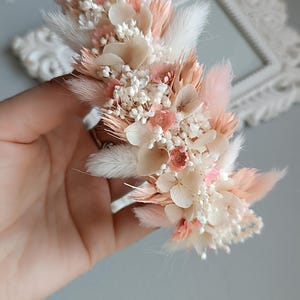Splendida corona di fiori, accessorio fotografico floreale per neonati, alone floreale pastello, fascia per capelli con fiori secchi, servizio fotografico, battesimo, compleanno
