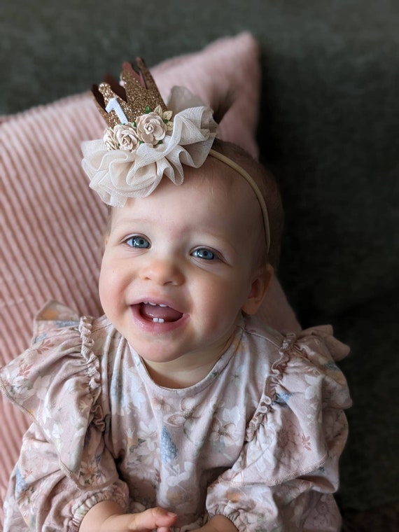 Geburtstag Krone Baby Geburtstagskrone Haarband Haarschmuck Prinzessin Blumen