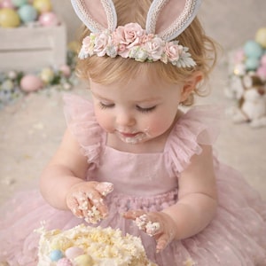 Piccola fascia pasquale, fascia con orecchie da coniglio, sessione fotografica di Pasqua, oggetti di scena per foto, orecchie di animali, collezione pasquale, coniglietto,