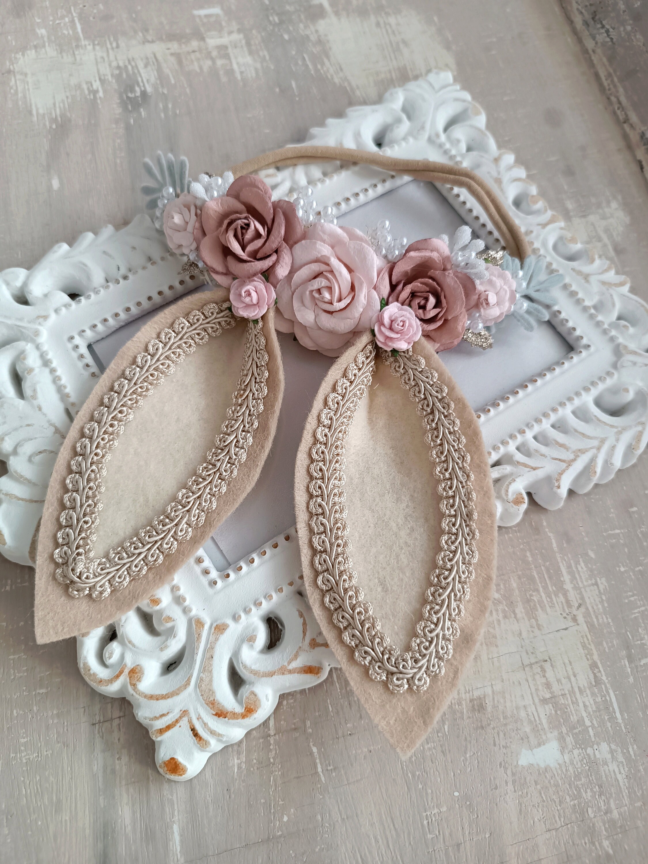 Cerchietto Orecchie Da Coniglio Con Carota – Accessorio Carnevale E Pasqua, In Tessuto Morbido, Per Bambine E Bambini, Grigio