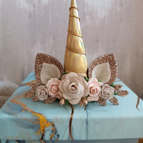 Small unicorn headband, unicorn birthday party, photo prop, birthday gift for girl