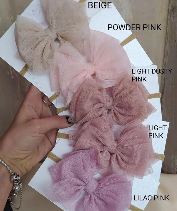 Haarschleifen Aus Samt – Weinrot & Beige/Rosa, Große Krokodilklemmen, 2 Stück