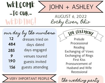 Funny Wedding Program Infographic Template (PDF)