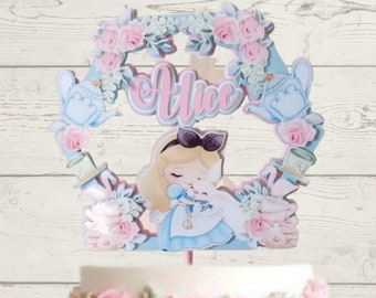 Alice in Wonderland cake topper