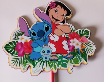 Adorno para tarta de Lilo y Stitch