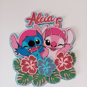 Topper per torta Stitch e Angelo