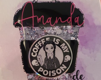 Black Coffee is my poison Halloween Badge Reel #Cup