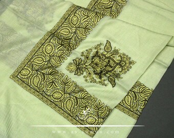 Authentic Pistachio Omani Massar Embroidered Scarf Amazing Keffiyeh Imamah Ghutra Arab Men Shemagh Mashada Perfect Gift  ET8221