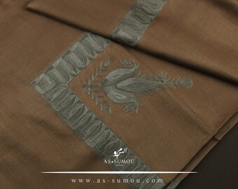 Foulard brodé Shemagh marron authentique authentique