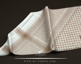 Rare Premium Rose Gold and White Saudi Shemagh Classic Scarf LightWeight Easy To Wear Keffiyeh Imamah Ghutra