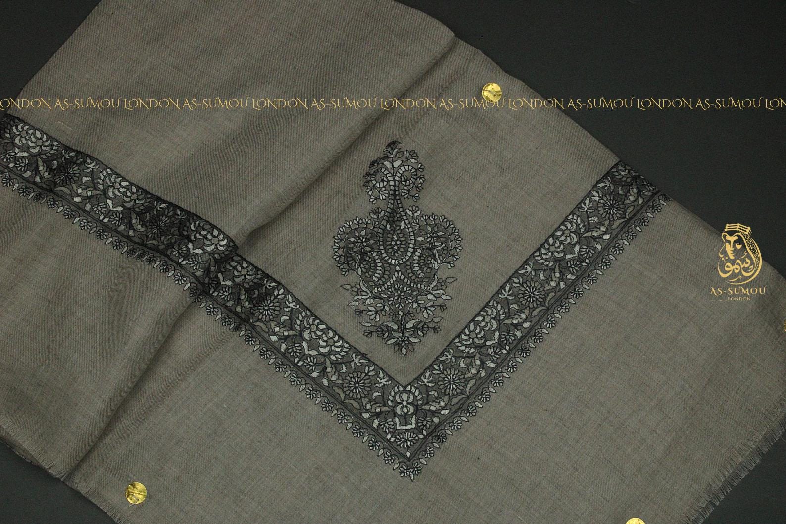 Brown Authentic Yemeni Shemagh Embroidered Scarf Amazing Keffiyeh Imama ...