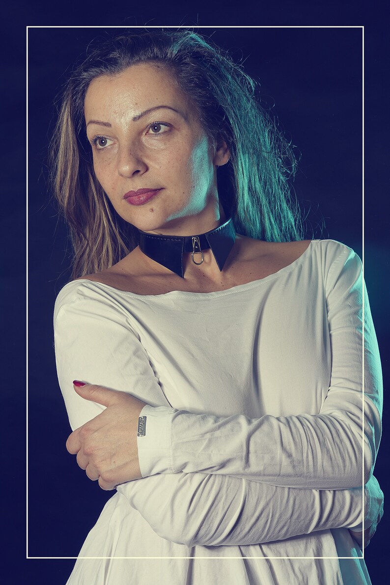 collared evening gown