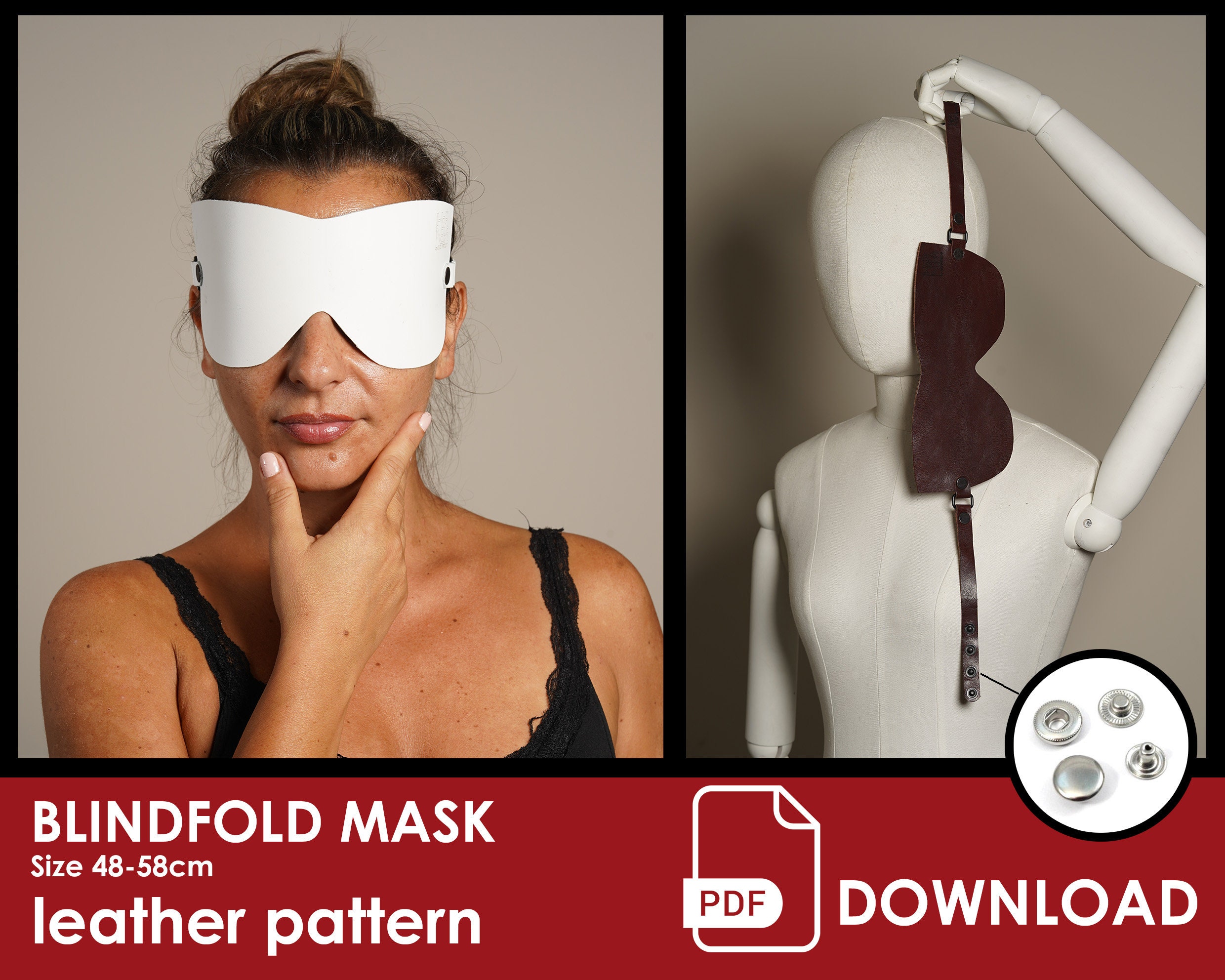 Patterns for Leather Blindfold Mask PDF Leather Pattern Etsy