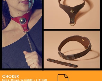 Patterns for leather choker necklace - PDF Leather pattern