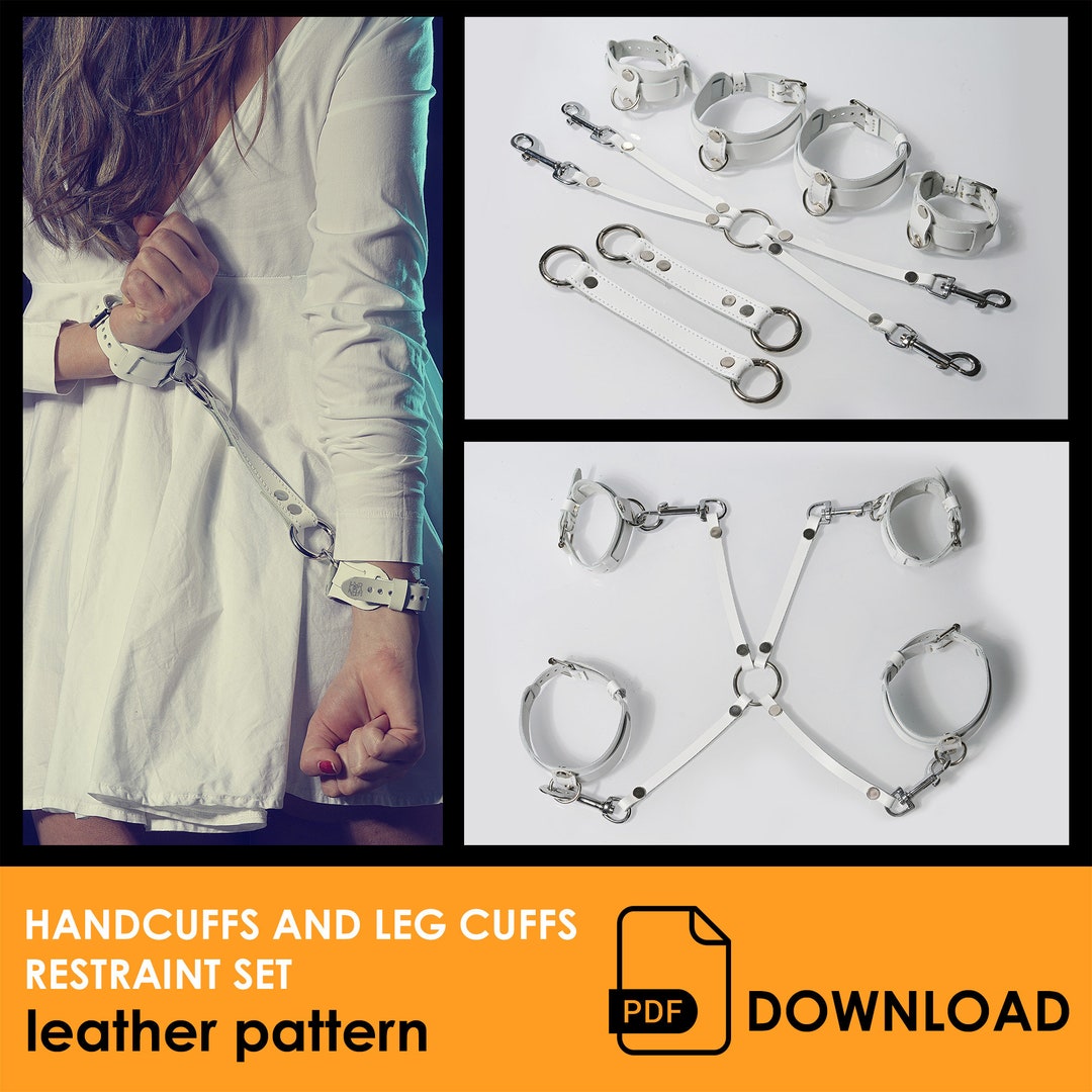 Patterns for Leather Handcuffs and Leg Cuffs Restraint Set PDF Leather