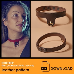 Patterns for leather choker necklace - PDF Leather pattern