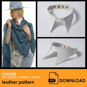 Patterns for leather choker necklace - PDF Leather pattern