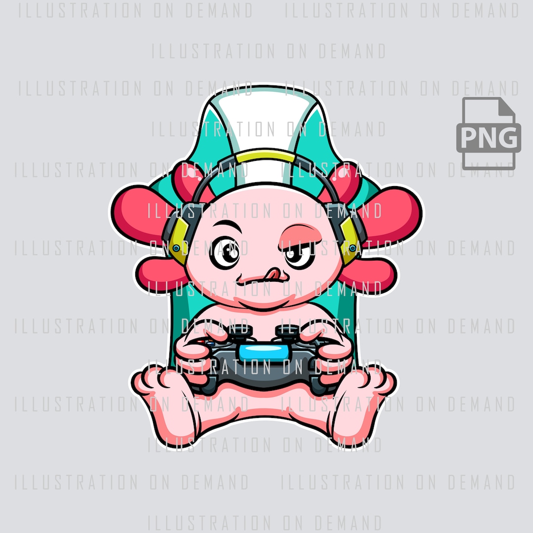 Axolotl Gamer Animal, Axolotl Gaming PNG, Video Game Console Design