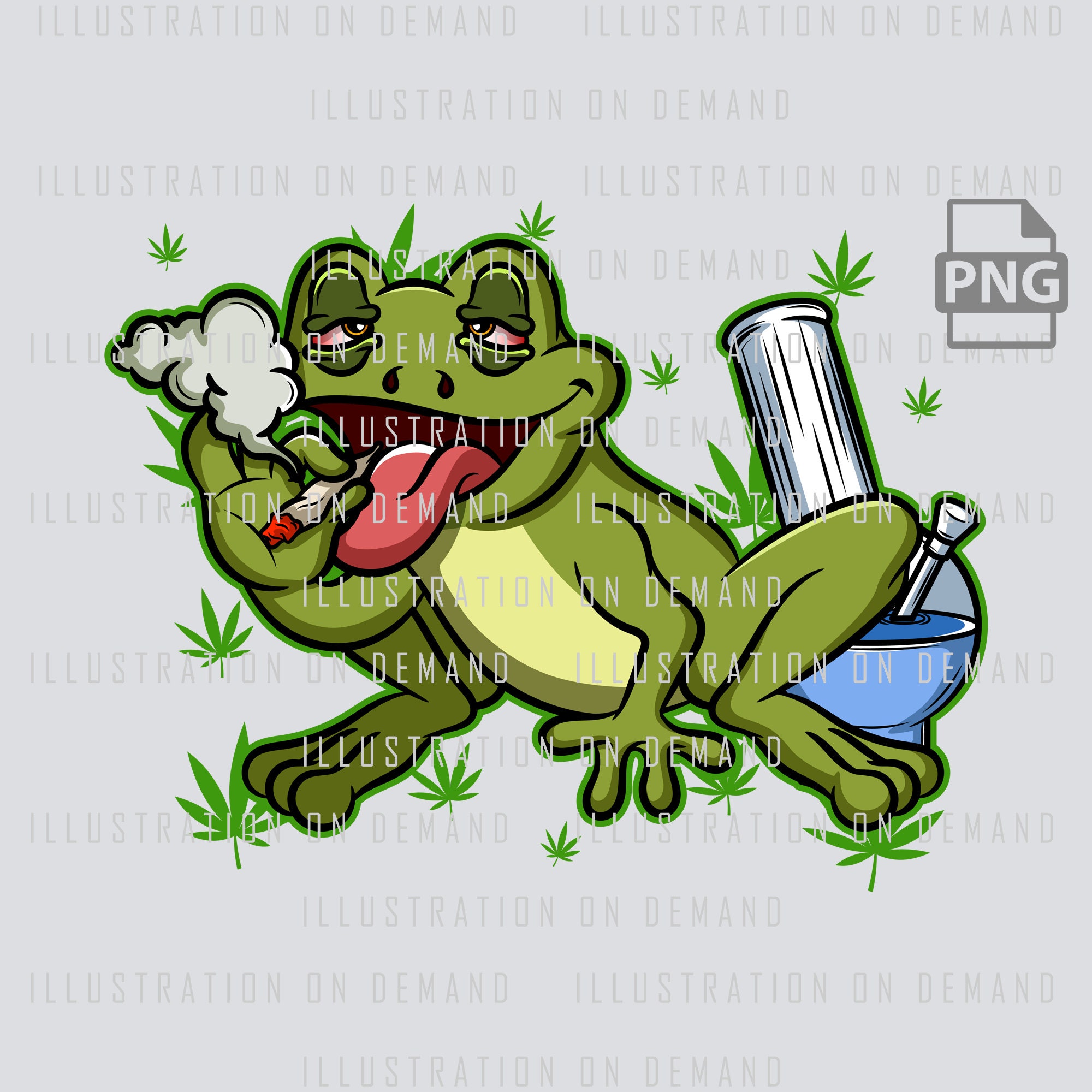 Stoned Weed Smoking Animal 420 Frog PNG Cannabis PNG Frog Etsy