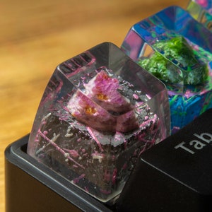 Artisan Keycap, Gemstone Keycap, Keycap, Fatto a mano, SA Keycaps, Cherry MX, Tastiera meccanica, Tastiera da gioco, Pink Valley