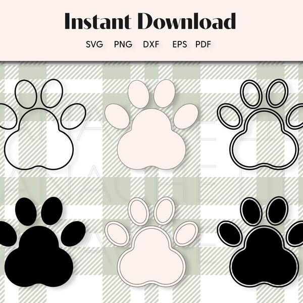Print Paw Vector Print BUNDLE Dog Cat Dog Paw SVG Animal Paw Dog Foot Print Cricut Silhouette Vector ClipArt Instant Download Paw Print PNG