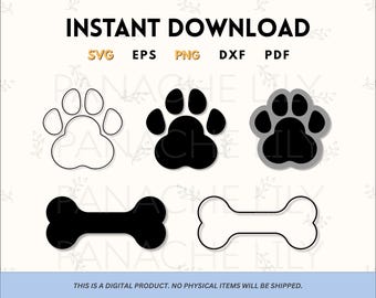 Paw Print SVG Bundle: Pet Silhouette Clipart (Digital Download)