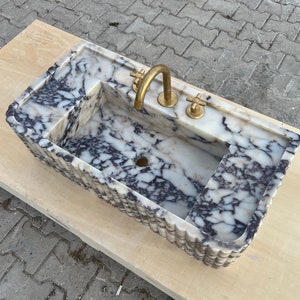 Calacatta viola Marble  Sink Bathroom vanity Sinks For Bathroom Vintage bathroom Sink