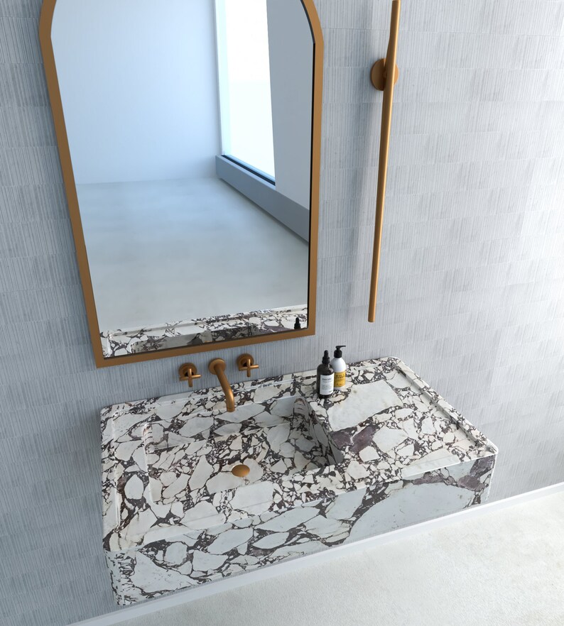 Calacatta Viola Bathroom Marble Sink , Violet Marble Sink, Marble Sinks ...