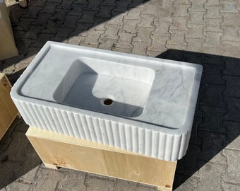 White Carrara Marble Sink - Carrara Marble Sink, White Marble Sink, Natural Marble Sink - Sink - white Sink