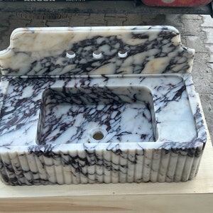 Calacatta viola Marmor Waschbecken und Aufkantung