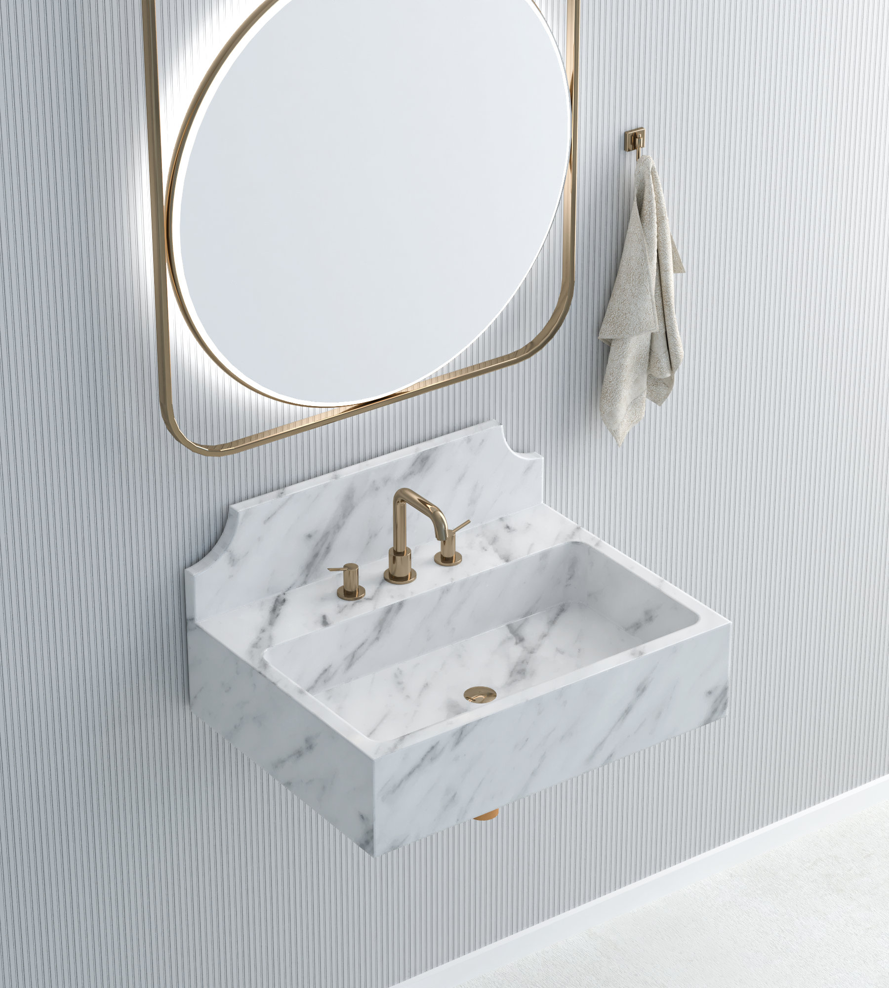 Carrara Marble Sink Powder Room Sink Custom Wall Mount Marble Etsy