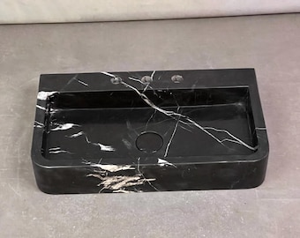 Black Marble Sink- Nero Marquina  Marble sink Bathroom Sink