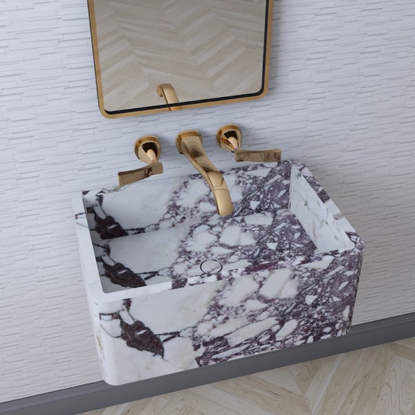 Marble Calcutta Viola Sink Etsy