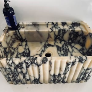 Calacatta viola Marmor Waschbecken Badezimmer Eitelkeit Waschbecken Für Badezimmer Vintage Waschbecken