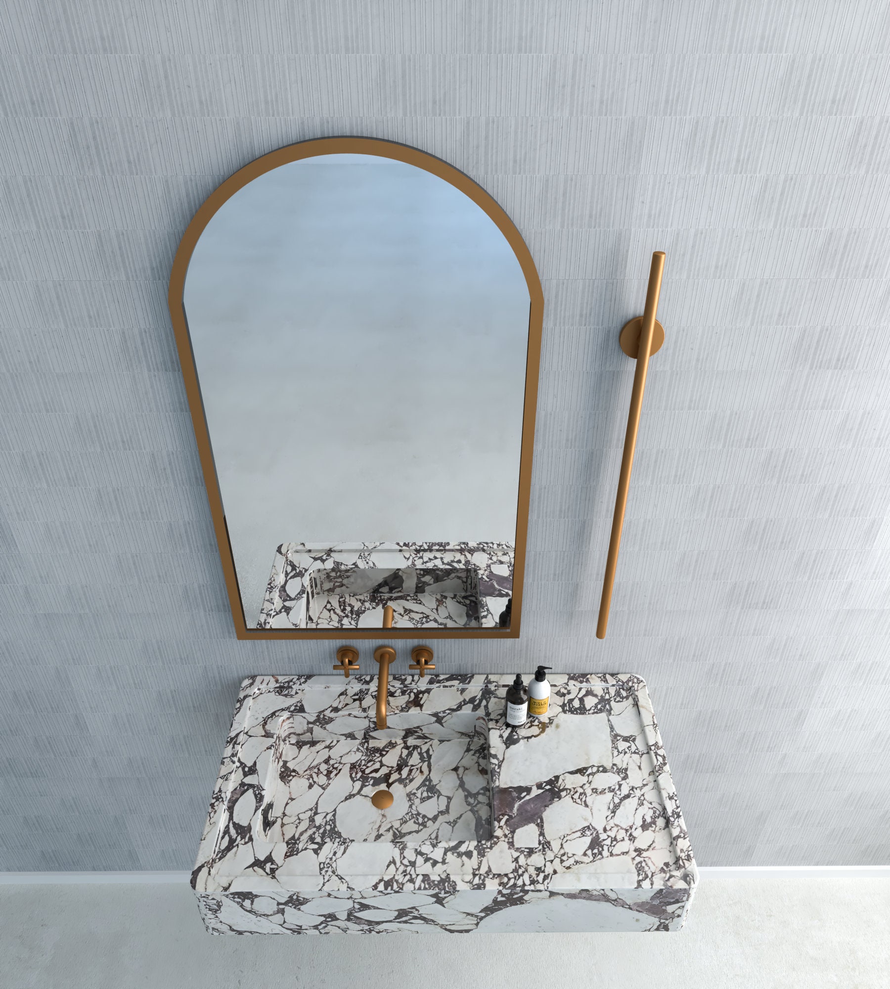 Calacatta Viola Bathroom Marble Sink , Violet Marble Sink, Marble Sinks