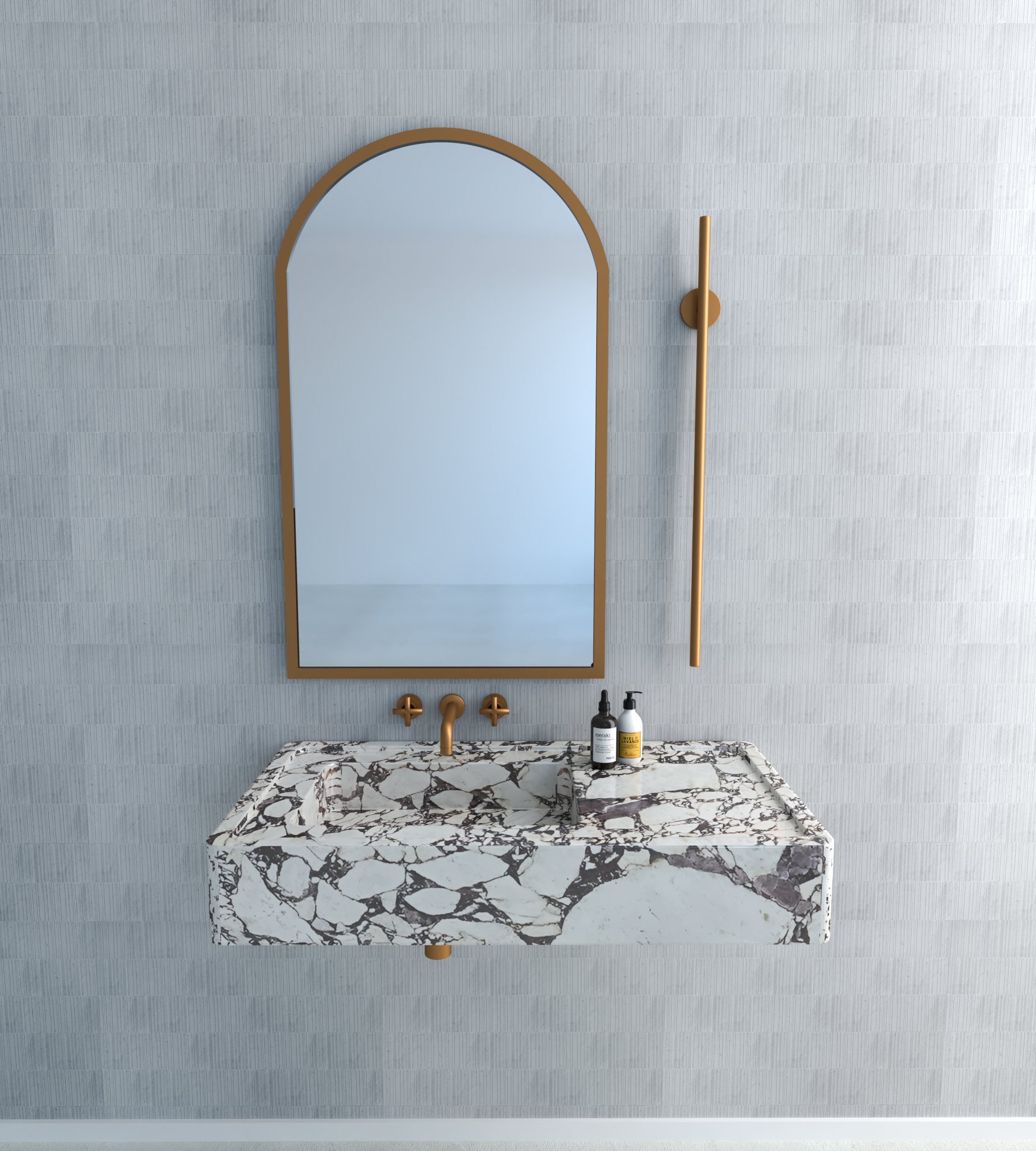 Calacatta Viola Bathroom Marble Sink , Violet Marble Sink, Marble Sinks